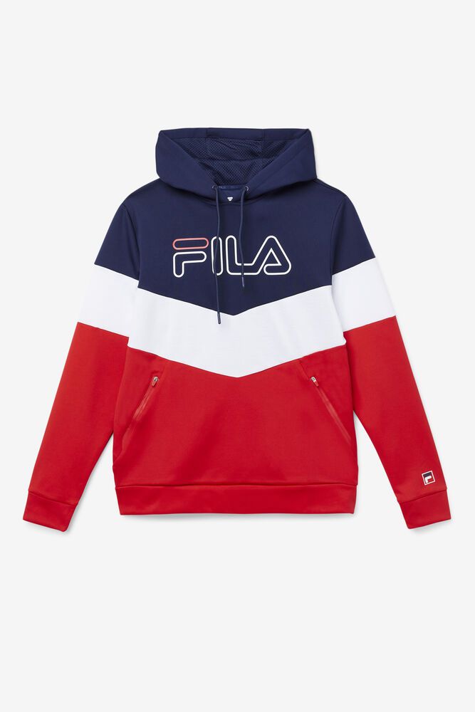 Fila Hoodie Panske Gerado Tech Námornícka Modrá/Červené/Biele - CHUWX2695